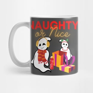 Naughty or nice Holiday Winter Ghost Mug